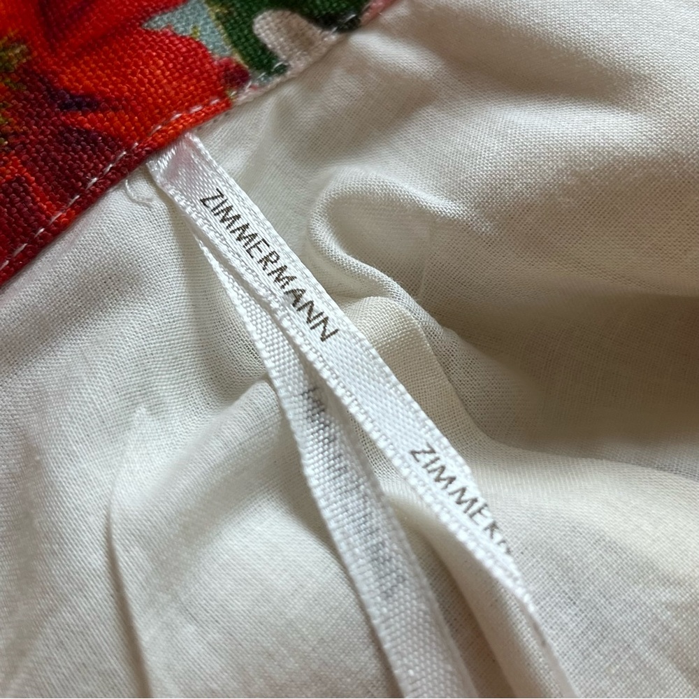 NWOT Zimmermann Wonderland floral-print wrapped linen skirt 0 - Picture 13 of 16